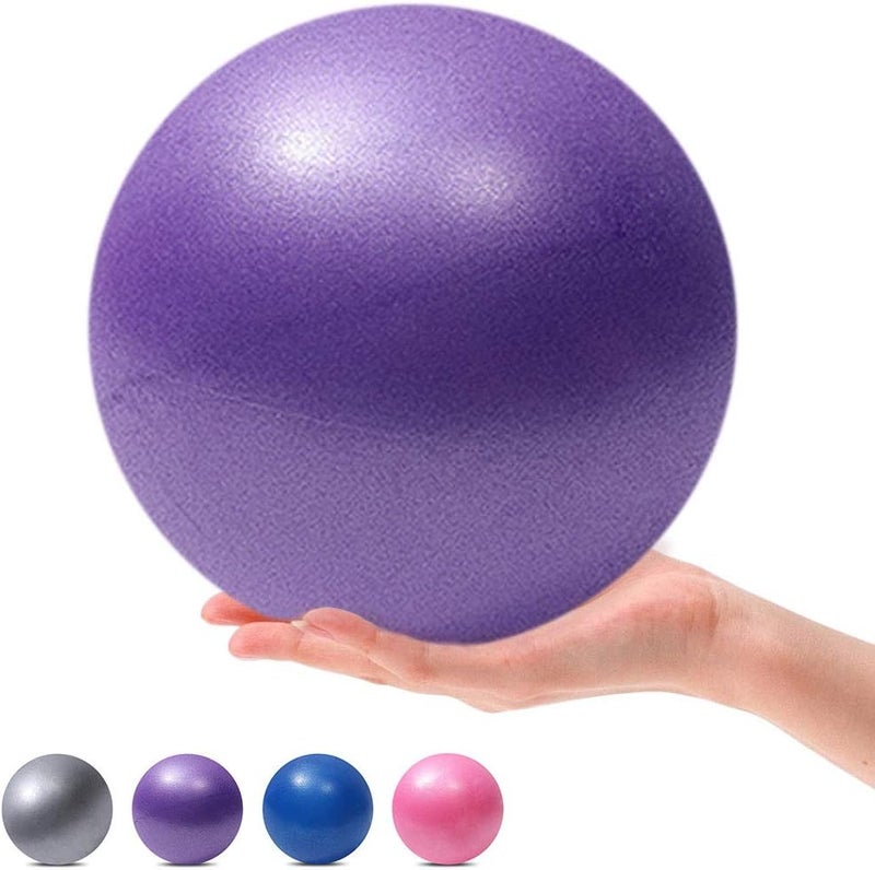 MOMPLUS 9 Inch Exercise Pilates Mini Yoga Balls Barre for Home Stability Squishy Training Physical Therapy Improves Balance with Inflatable Straw - Image 1